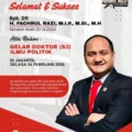 Mantan Jubir Partai Aceh Fachrul Razi Raih  Doktor Ilmu Politik